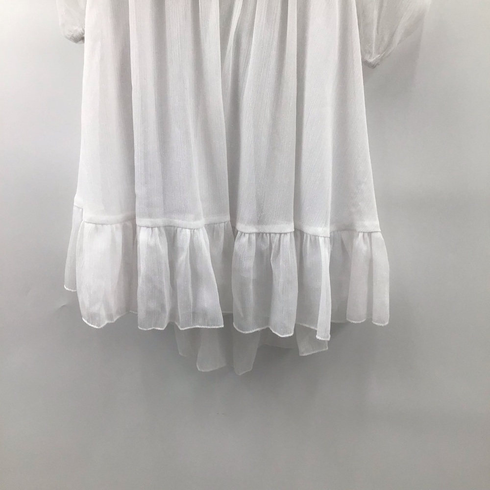 Lucy in the Sky Neia Ruffle White Chiffon Dress - Picture 7 of 9